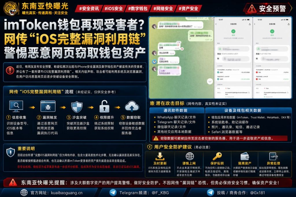 苹果手机｜网传iOS漏洞链引发钱包安全关注，多款数字应用成潜在目标