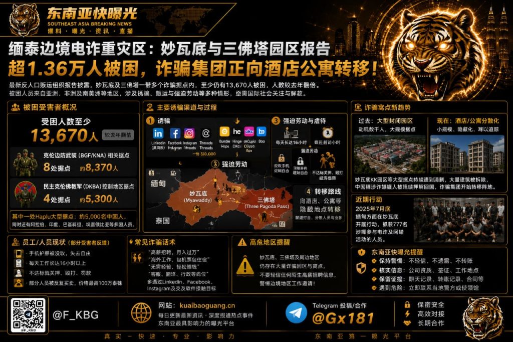 缅甸资讯｜妙瓦底与三佛塔电诈园区仍困超万人，诈骗集团正向公寓转移
