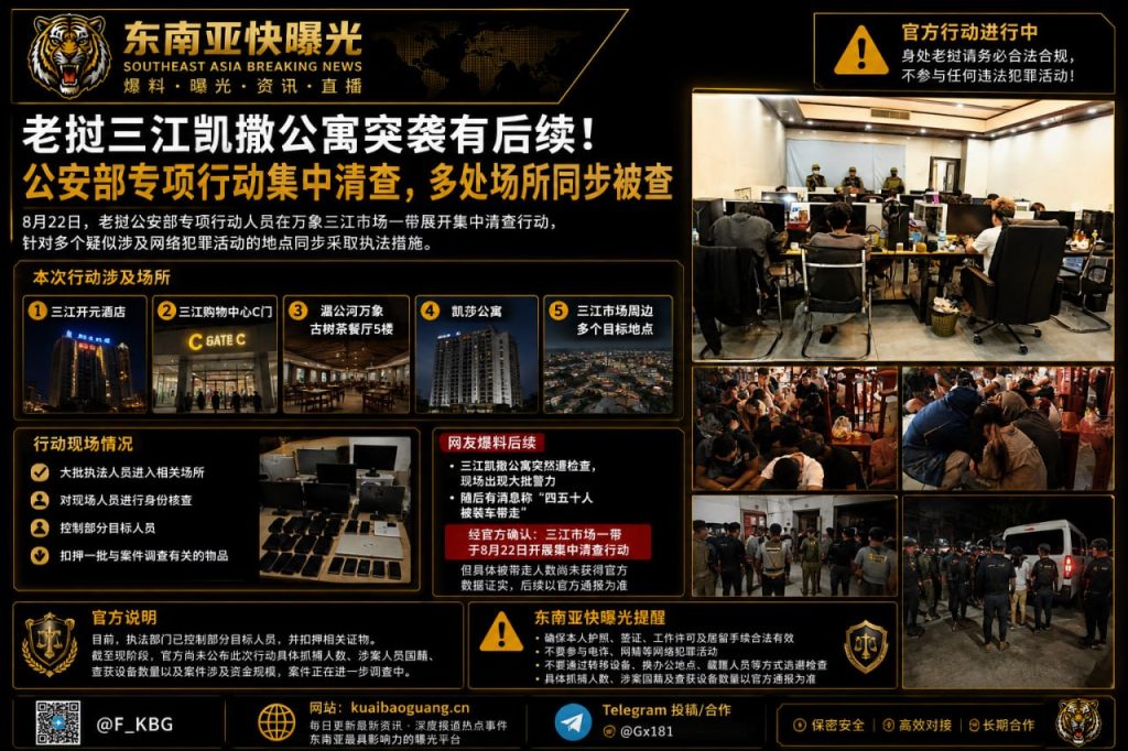 老挝资讯｜万象三江市场一带遭突击清查，多处场所同步被查