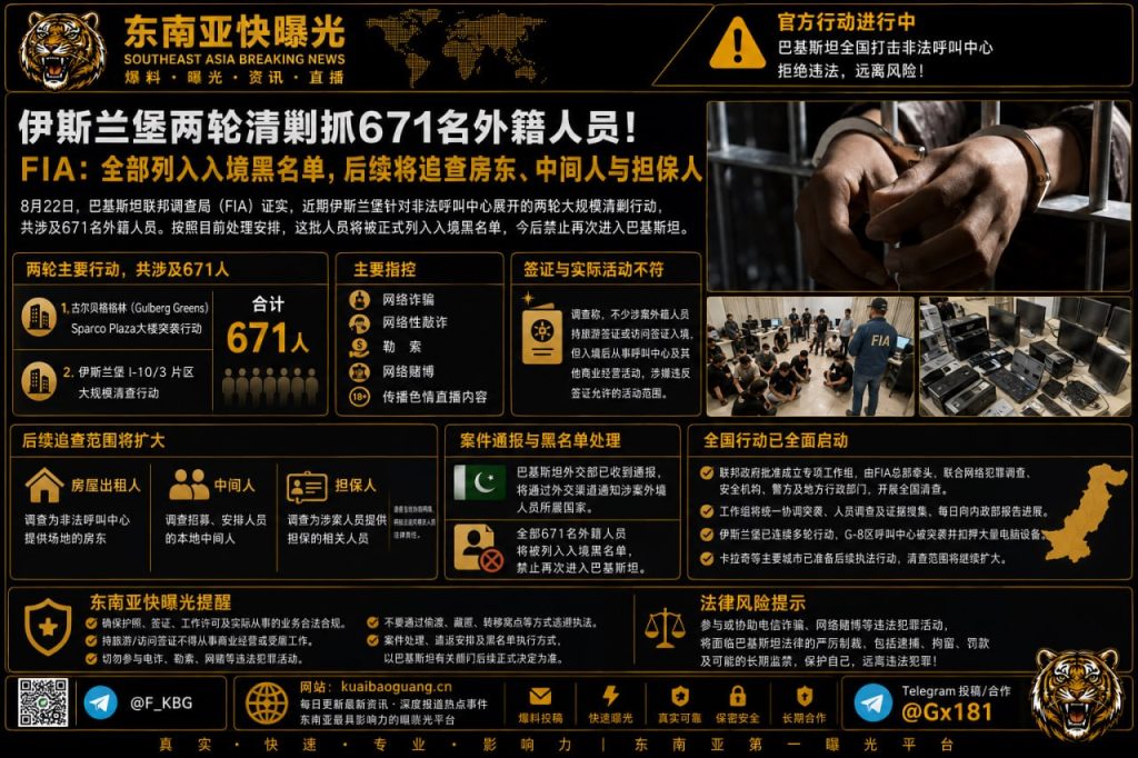 巴基斯坦资讯｜伊斯兰堡两轮清剿抓获671名外籍人员，均列入入境黑名单