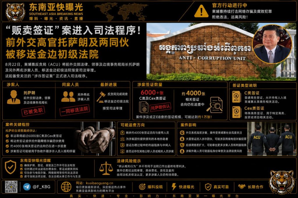 柬埔寨资讯｜前外交部高官托萨朗涉诈签证案移送金边法院