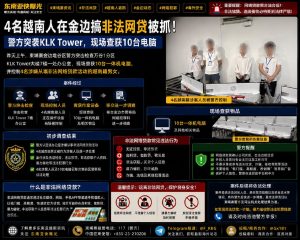 柬埔寨资讯｜金边警方突击检查KLK Tower，4名越南人涉非法网贷被抓