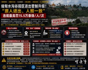 缅甸｜水沟谷园区升级进出管制 违规最高罚15.5万泰铢 加强人员身份核验