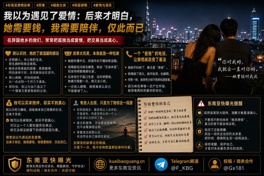 柬埔寨资讯｜西港异国感情遭遇现实考验，男子反思金钱与陪伴的关系