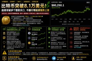 币圈资讯｜比特币价格突破8.1万美元关口，加密货币市场延续强势上涨