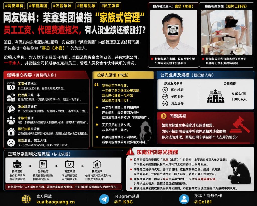 柬埔寨资讯｜荣鑫集团被指控长期拖欠工资，多名员工及代理人员发声维权