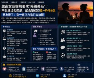 越南资讯｜越南女友突然要求将恋爱降级为单一FWB关系，男子陷入纠结
