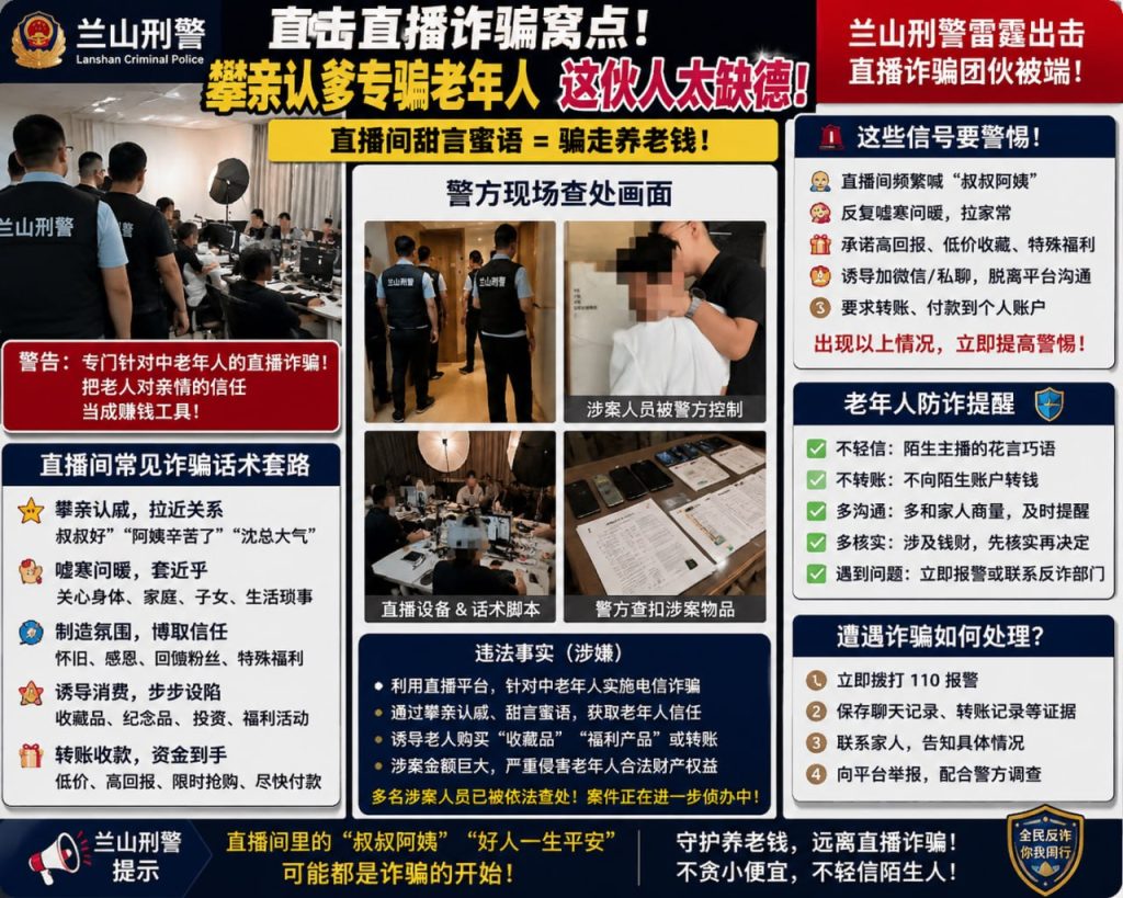国内资讯｜兰山刑警突击诈骗直播窝点，多名嫌疑人落网