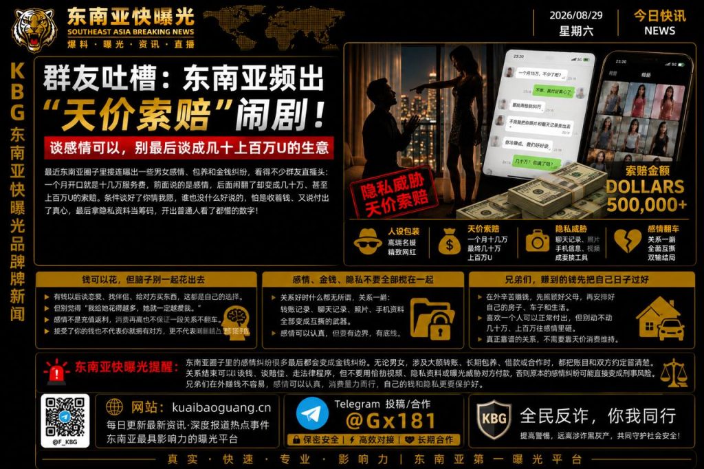 东南亚资讯｜圈子频现感情金钱纠纷，天价索赔引发群友吐槽