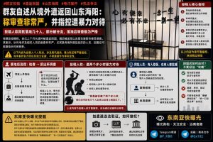 山东海阳｜境外遣返人员回国发帖称接受调查，并对审讯提出指控
