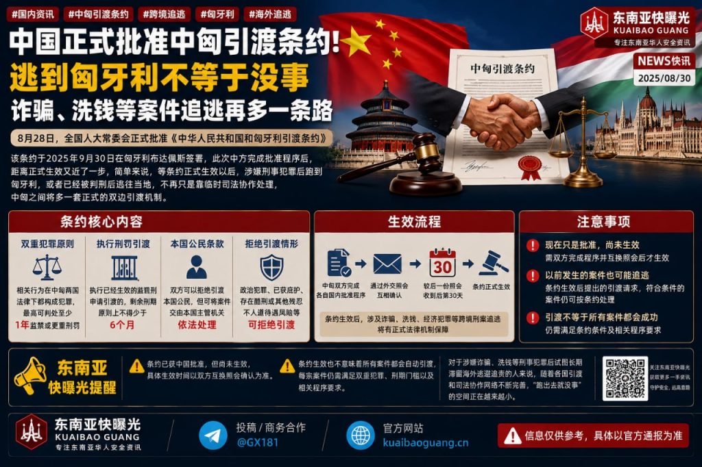 国内资讯｜中国正式批准中匈引渡条约，跨境追逃再增双边机制