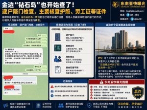 柬埔寨资讯｜金边钻石岛开展逐户核查，主要检查护照与劳工证等证件