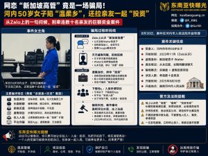 越南资讯｜河内女子网恋新加坡高管陷骗局，拉数十名亲友投资被审