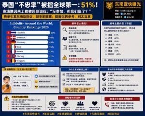 泰国资讯｜泰国不忠率排名引发热议，51%受访者承认不忠居全球榜首
