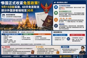 泰国资讯｜泰国正式收紧免签政策，9月15日起60天免签取消