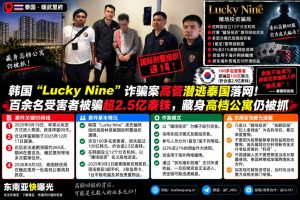 泰国｜韩国“Lucky Nine”诈骗高管潜逃泰国被捕，百余受害者损失逾2.5亿泰铢
