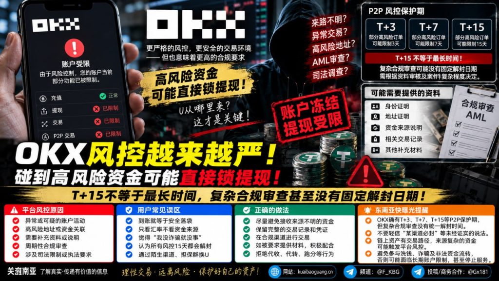东南亚快曝光｜OKX风控审查趋严，高风险资金入账或致提现受限与合规核查