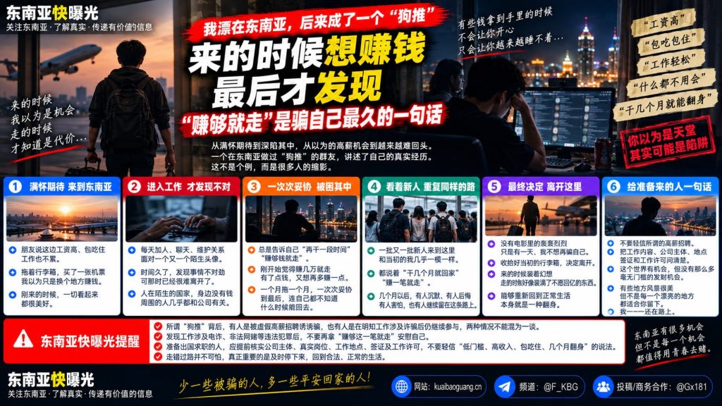 东南亚｜高薪陷阱曝光：海外求职者沦为‘狗推’难以脱身