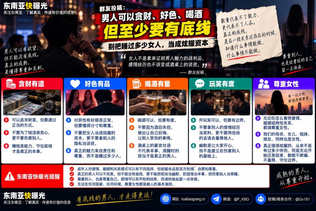 情感观点｜男人应当坚守底线与尊重，切勿将私密经历当作炫耀资本