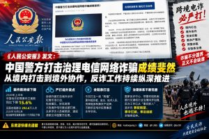 中国资讯｜人民公安报发文介绍反诈工作成效，持续打击电信网络诈骗