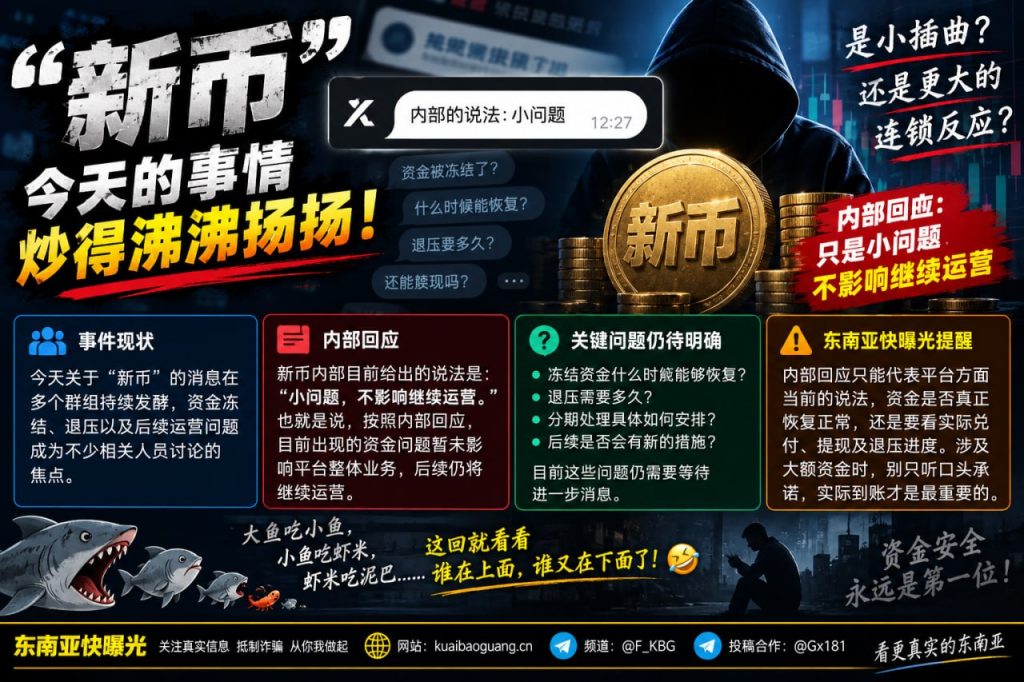 币圈资讯｜新币深陷资金风波引发热议，内部回应称属于小问题不影响运营