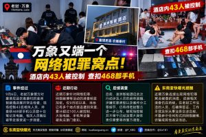 老挝｜万象网络犯罪窝点突袭，酒店43人被控制并查扣468部手机