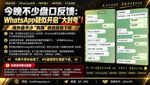 东南亚｜WhatsApp疑似大规模封号影响海外盘口业务
