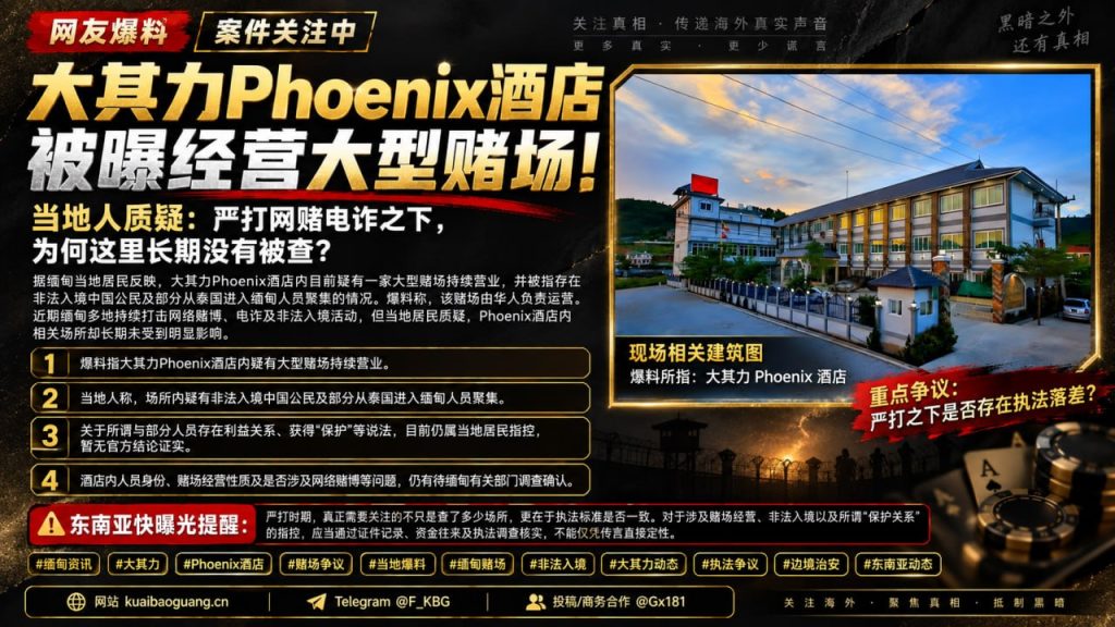 缅甸资讯｜大其力Phoenix酒店被曝经营赌场，当地人质疑为何未被查处