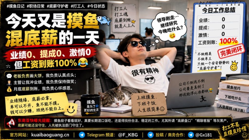 东南亚资讯｜职场打工人分享摸鱼日常，幽默调侃底薪生活与职场心态