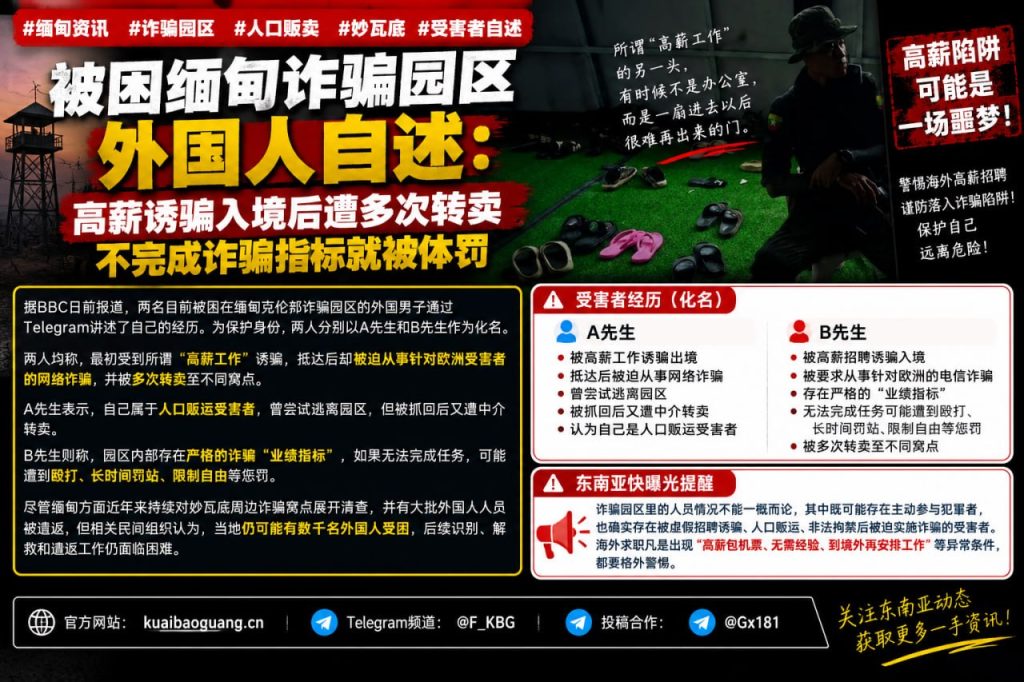 缅甸｜外籍男子自述被困诈骗园区遭体罚