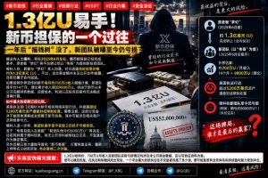 行业资讯｜新币担保平台被曝1.3亿U易手后陷亏损，美国执法部门查封资产