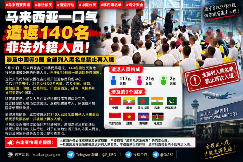 马来西亚｜吉打州遣返140名非法外籍人员并列入黑名单