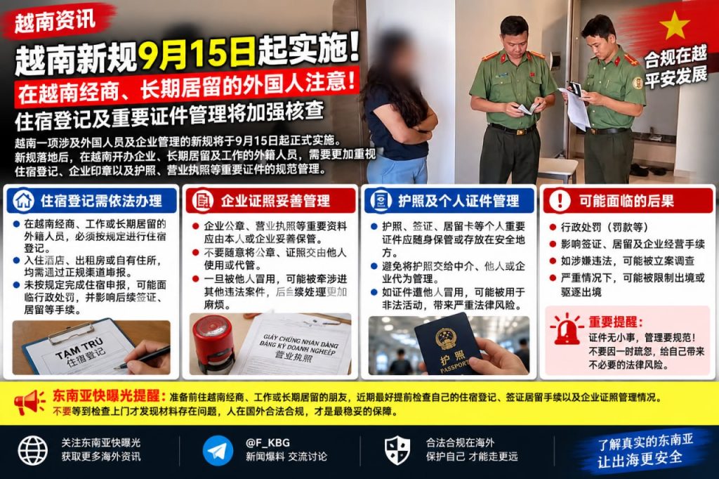 越南｜越南新规强化住宿登记与证件管理，外籍企业与居留人员须遵守