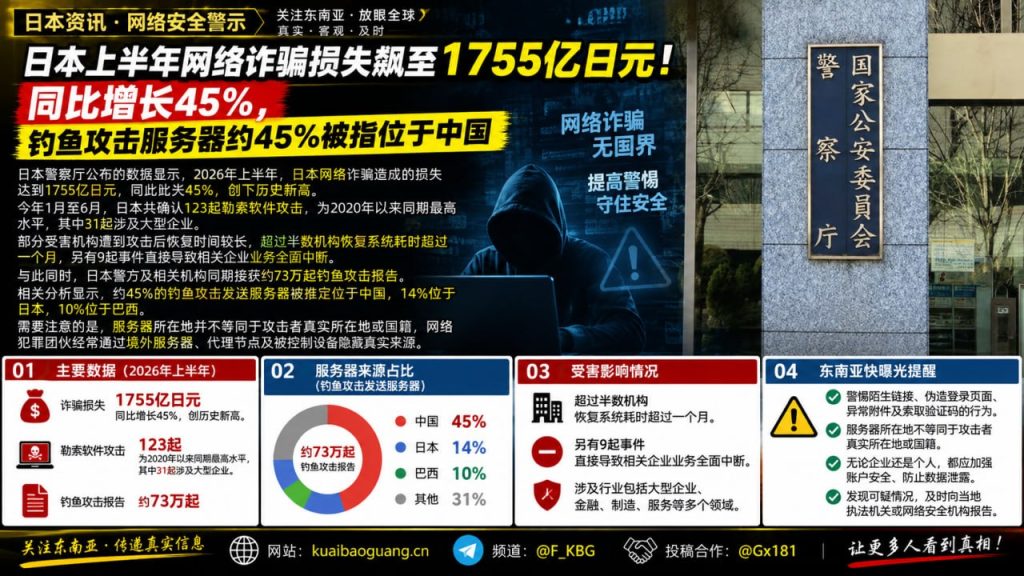日本资讯｜2026年上半年网络诈骗损失飙升至1755亿日元