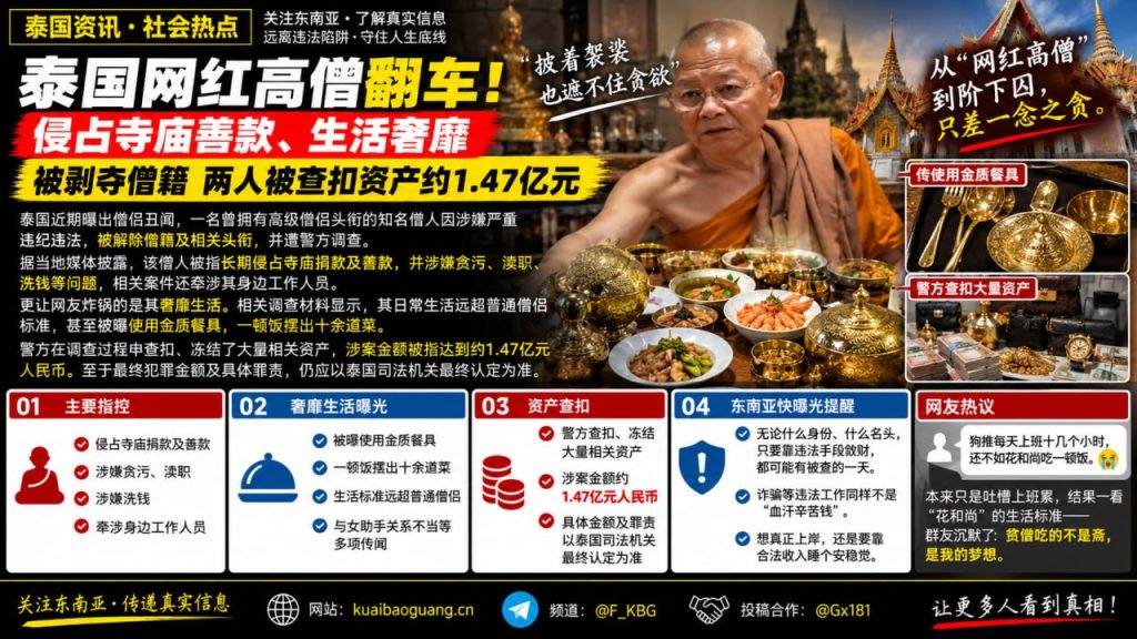 泰国资讯｜泰国知名网红高僧涉嫌严重违纪违法被解除僧籍