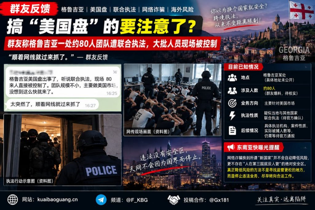 格鲁吉亚｜跨境执法行动疑涉美国市场团队约80人被控制