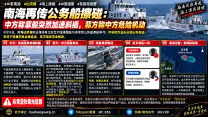 菲律宾｜南海仙宾礁中菲海警船擦碰导致船体损坏