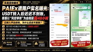 柬埔寨资讯｜PAIEx虚拟币平台遭用户实名曝光，USDT转入后因风控超48小时未到账