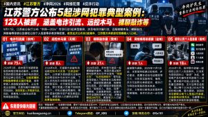 中国｜江苏警方公布5起网络犯罪典型案例 抓获123名嫌疑人