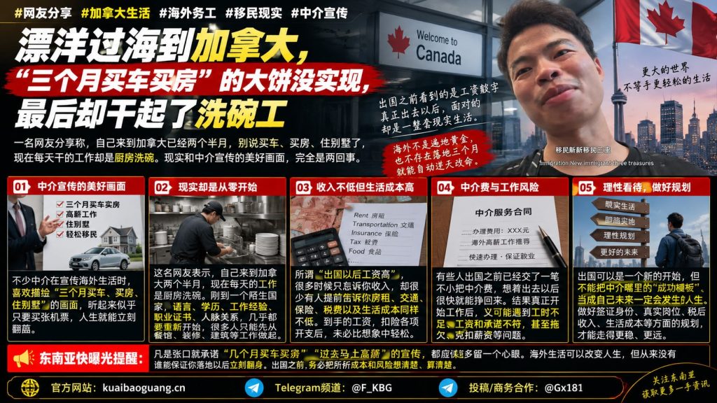 加拿大｜华人移民三个月买车买房梦碎，仅得厨房洗碗工作