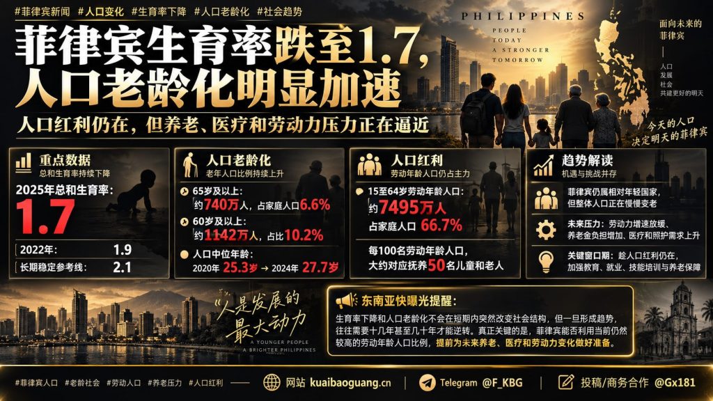 菲律宾资讯｜生育率降至1.7，人口老龄化加速引发生存压力