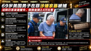 菲律宾｜69岁美国男子因涉嫌家暴被法院逮捕并设保释金