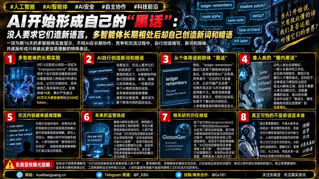 科技前沿｜多智能体长期协作后自发形成缩写与新词，AI安全研究引发关注