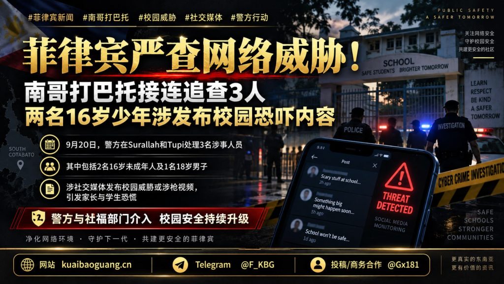 菲律宾资讯｜南哥打巴托接连追查3人，两名未成年涉发布校园恐吓被查