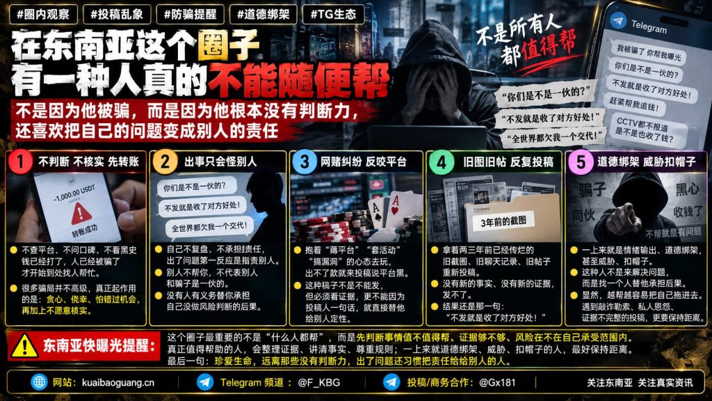 东南亚资讯｜东南亚圈内投稿乱象频现，部分无证据爆料涉嫌道德绑架