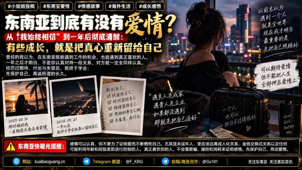 柬埔寨资讯｜海外生活一年后彻底清醒：东南亚爱情与自我成长的真实感悟
