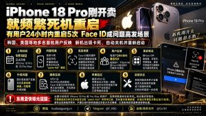 国际资讯｜苹果iPhone 18 Pro开售即陷死机重启与Face ID异常