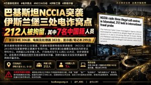 巴基斯坦资讯｜伊斯兰堡突袭电诈窝点，212人被拘留含7名中国籍人员