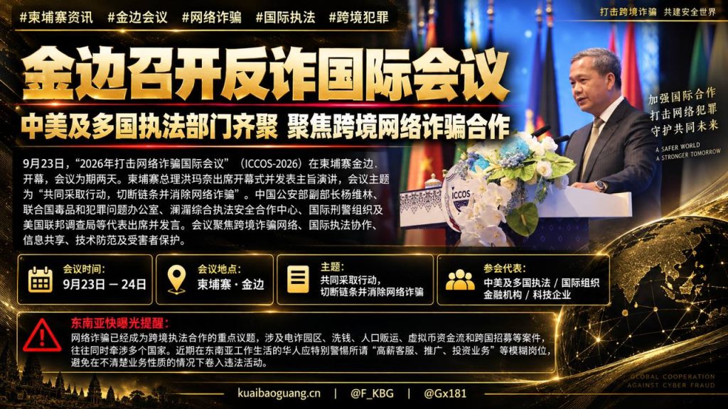 柬埔寨｜金边召开反诈国际会议，中美及多国执法部门齐聚聚焦跨境网络诈骗合作