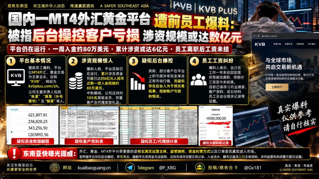 中国国内｜MT4外汇黄金平台遭前员工爆料，涉后台操控亏损与薪资纠纷